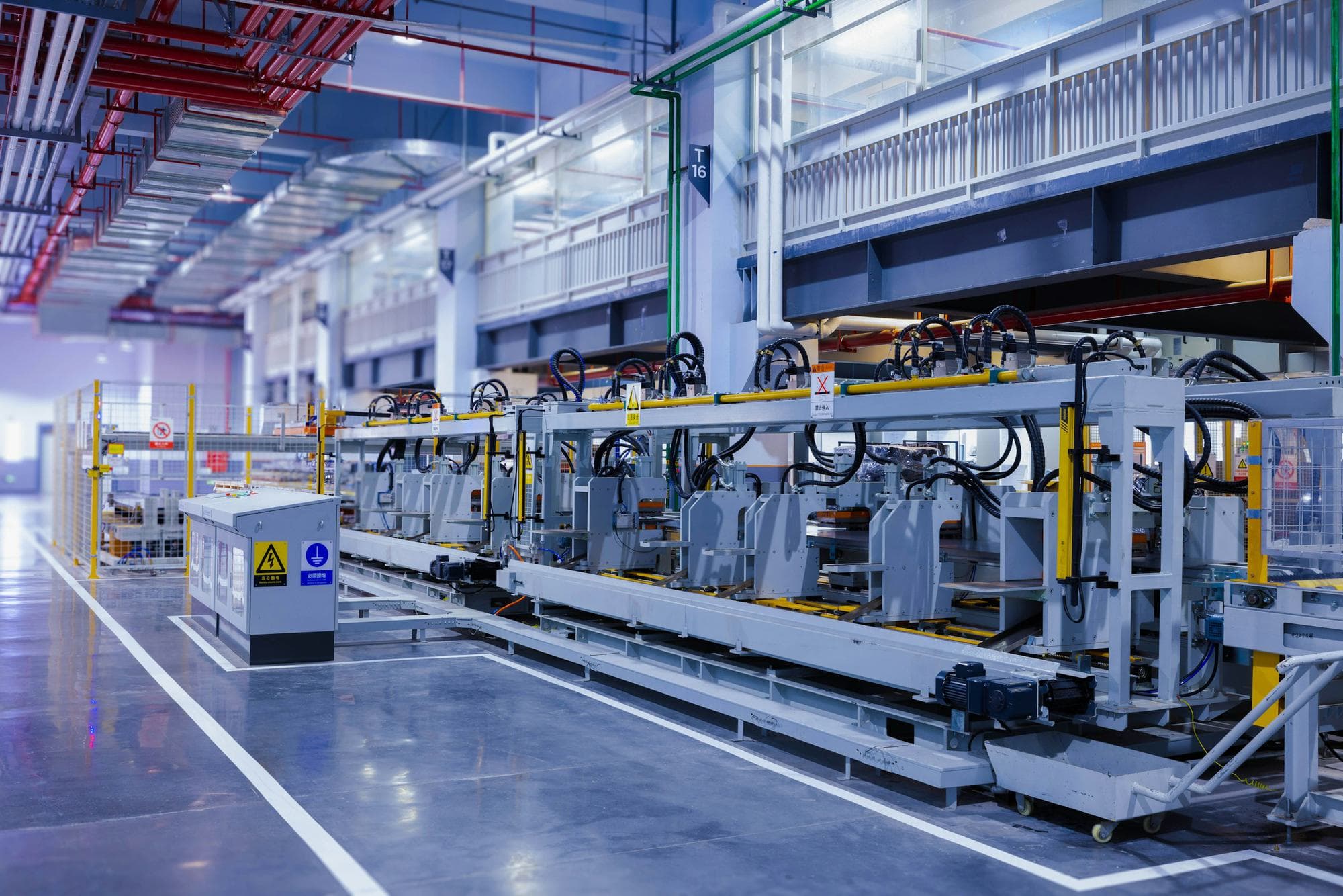 Automated production line in a factory